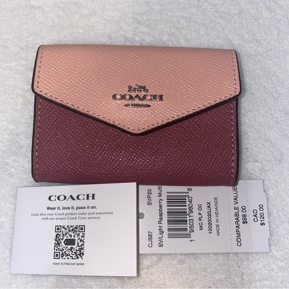 Coach Flap Card Case In Colorblock New - Picture 3 of 9